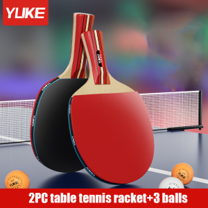 2PC Table Tennis Racket Original Table Tennis Set Ping Pong Set Pingpong Racket Long Handle Horizontal Racket With Balls