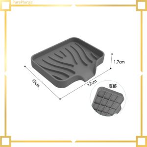 【COOL】 PurePlunge Kitchen Soap TrayKitchen Sink Tray Sponge Tray Kitchen Sponge Holder Self Draining Premium Silicone Soap Holder for Bathroom Kitchen Counter Sink Caddy Organizer