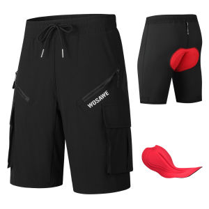 WOSAWE ผู้ชายผู้หญิงกางเกงาสั้นปั่นจักรยาน 4D เบาะรองกางเกงาสั้นปั่นจักรยานภูเขากีฬากลางแจ้ง