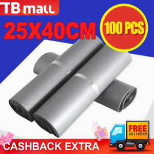 Fumu Plastik Packing Polymailer LDPE Silver 25X40CM Isi 100Pcs Lem Perekat Tebal Anti Plong