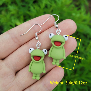 Green for Frog Pendant Earrings for Women Cute Accessories Pink for Frog Simple Small Dangle Earrings Trending P