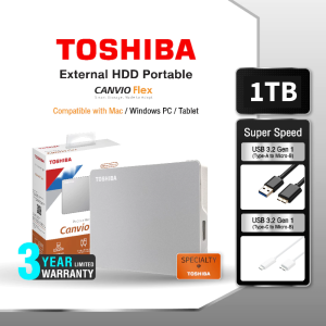 Toshiba External HDD (1-4TB) USB 3.2  SuperSpeed รุ่น (Canvio Flex) ฮาร์ดดิสพกพา Harddisk
