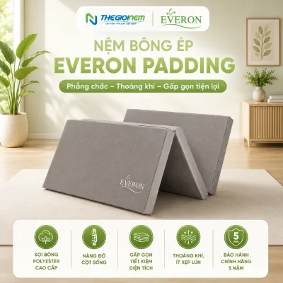 [Trả góp 0%] Nệm bông ép gấp 3 Everon Padding-Bảo hành 5 năm- Tiện lợi.