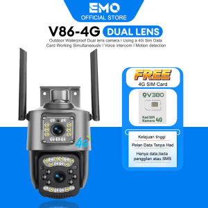 EMO V380 Pro HD 1080p cctv camera dual lens outdoor waterproof 360 cctv with audio and speaker IP Security Cameras wifi connect cellphone full color night vision surveillance 4G camera
