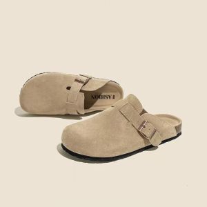 [Free Shipping] New Style WomenS Height-Increasing Half-Slippers For Outdoor Wear 2025 New Vintage Flat Closed-Toe Slip-On Shoes