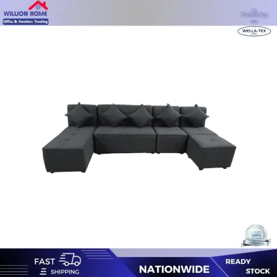 DEBBY SECTIONAL SOFA WITH OTTOMAN AND PILLOWS FOR SMALL APARTMENT LIVING ROOM - WILLION HOME FURNITURE