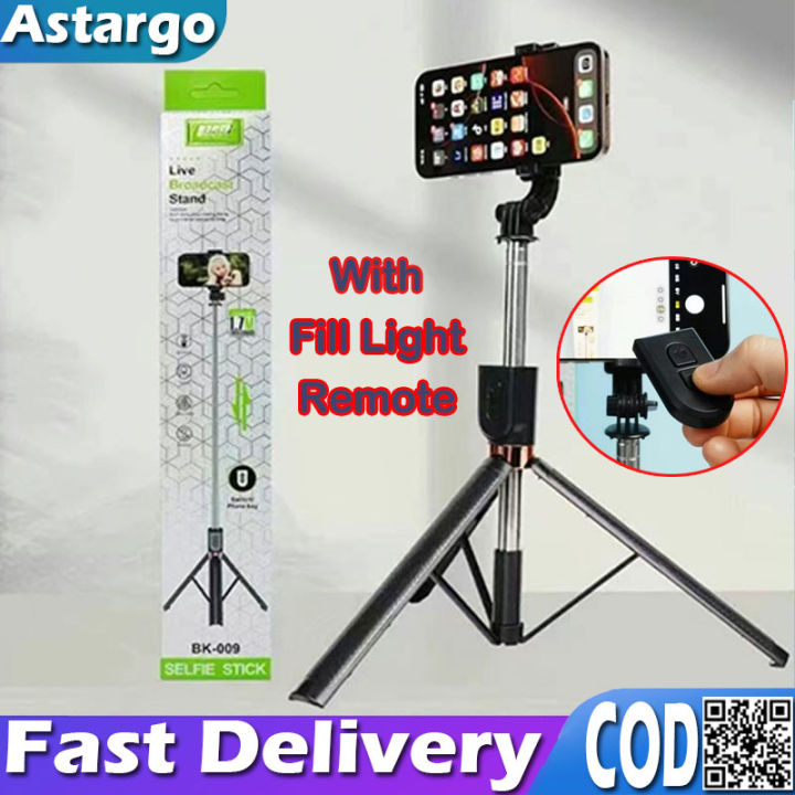 ​BISEN BK-009 Tripod Meter Selfie Stick Live Broadcast Stand  Professional Multifunction Camera Stand Telescopic Tripod High Quality  Phone Holder