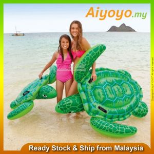 INTEX Inflatable Lil Sea Turtle Ride On Pool Float Swimming Pool Swimming Ring Swimming Float Baby Kids Pelampung Duduk 57524