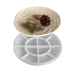 Textured Silicone Tray Mold With Retro Embossed Patterns Oval/Round/Square Mould For DIY Container Making