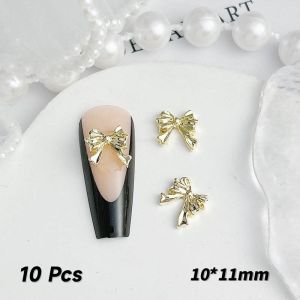 10Pcs Aksesoris Kuku Pita Alloy Nail Accessories Bow Pita Alloy Dasi Busur Paduan Dekorasi Kuku