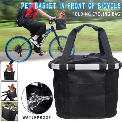 Keranjang Sepeda Strorage Basket Carrying Pouch Kranjang Depan Speda Dewasa Murah Kantong Tempat Penyimpanan Barang Sepedah Gunung MTB Lipat Sepeda Goes Gowes Goweser Perlengkapan Bersepeda Murah Terbaru - Black