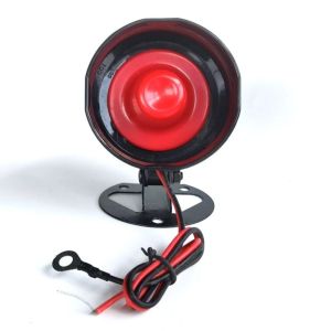 MINIMALUX Plastic Car Alarm Horn 12V Black Anti-Theft Speaker Loud Car Alarm Siren Car