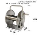 Khung inox rulo cuốn dây ống nước tưới cây, rửa xe, treo tường để sàn thuận tiện, chất liệu khung inox, cút nối đồng thau, cuộn được 50m dây phi 16, tặng kèm combo bộ 4 khớp nối. 