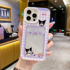 CrashStar 3 In 1 Cartoon Cute Shockproof Phone Case With Card Slot For iPhone 16 15 14 13 12 11 Pro Max Mini XS XR X 8 7 Plus + SE 2020 Silicone Soft Phone Casing Anti-fall Phone Cover Shell Hot Sale