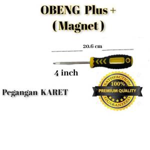 Obeng Panjang Magnet Plus + Gagang Karet 4 6 8 10 12 inch