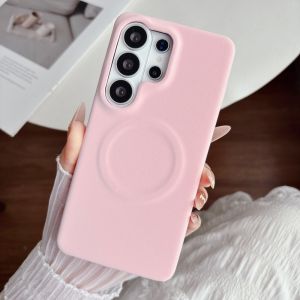 Original PU Flannel Leather Texture For Magsafe Phone Case For Samsung S26 S25 S24 Ultra Shockproof Bumper Magnetic Matte Cover