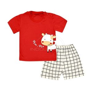 Set atasan pendek dan celana pendek/Setelan celana pendek bayi bayi/Setelan bayi baby leon murah/Setelan bayi laki laki/Baju bayi cowok