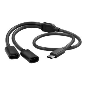 Flexible Type C Splitter Cable For Double Panel Solar Cameras Secure Outdoor Monitoring Setups 480Mbps Fast Transfer