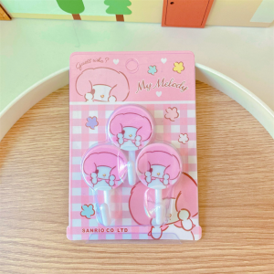 ตะขอแขวน Sanrio (3ชิ้น) ลายการ์ตูน น่ารัก ไม่ต้องเจาะ ที่แขวนในห้องน้ำ ที่แขวนฟองน้ำ ตะขอ อเนกปรงสงค์ คิตตี้ เมโลดี้ คุโรมิ