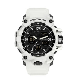SANDA 6030 Outdoor Sports Watch For Men: A Waterproof 50M Dual Time LED Chronograph Quartz Wristwatch