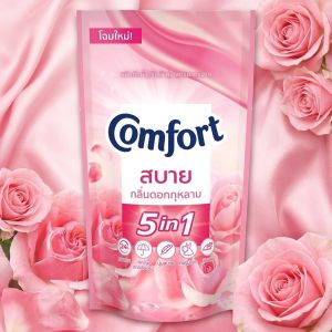 Comfort Fabric Softener Thai Pink Rose 500ml Refill Pouch 5in1 Anti Musty Indoor Drying Freshness