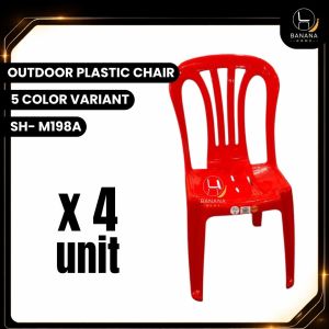 PLASTIC DINING CHAIR 4PCS SH-M198A | KERUSI MAKAN PLASTIK | KERUSI PLASTIK INDOOR OUTDOOR