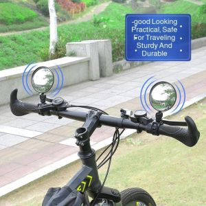 Wide Angle Bicycle Rearview Mirror Silicone Handle Anti-Slip Motorcycle Mirror for E-Bikes