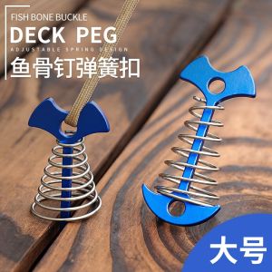 Caring Castle Adjustable Fishbone Tent Pegs Anchor with spring Awning Deck Tensioner fishbone camping 鱼骨地丁 Pasak Khemah