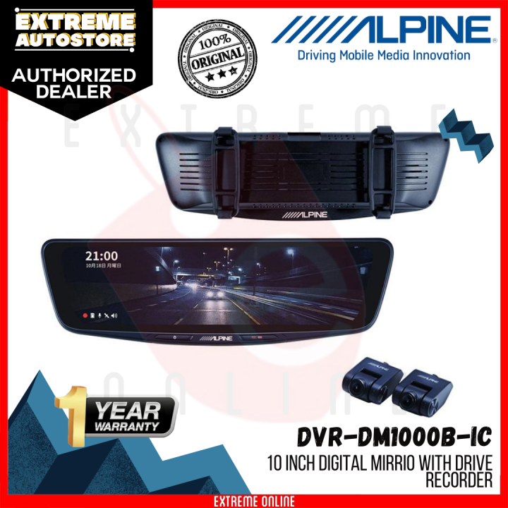 ALPINE DVR-DM1000B-IC 10-inch Digital Mirror with Dash Cam (Band