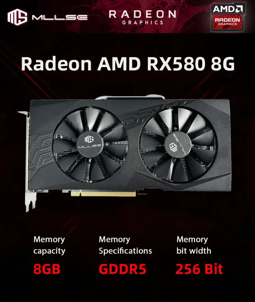 MLLSE Graphics Card AMD RX 580 8GB Gaming GDDR5 256Bit PCI Express