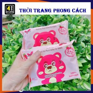 Khăn Giấy Ướt Gấu Dâu Siêu Tiện Lợi 1 Bịch 80 Khăn  Khăn Ướt Gấu Dâu Dễ Thương Gói 80 Tờ Siêu Hot Mền Mịn Không Gây Kích Ứng Hàng Nội Địa Trung