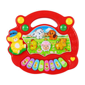  JINGQII คุณภาพสูงสุด เครื่องดนตรีเด็ก animal farm piano toy ของเล่นมีเสียง มีไฟ ออแกนสัตว์ (ใช้ถ่าน AA 3ก้อน) เปียโนเด็ก เปียโนออร์แกน