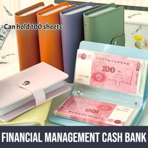 [Can Hold 100 Sheets] Waterproof Financial Management Cash Bank Large Capacity Money Saving Book Wallet Budget Money Organizer Money Saving Challenge