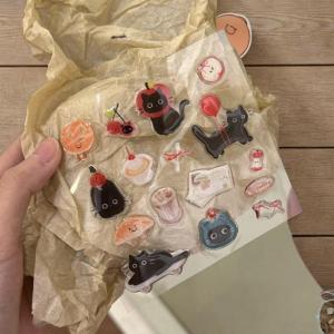 QUANSEN 1 Sheet 3D Epoxy Resin Transparent Decals INS Cute Black Cat Cartoon Jelly Relief Sticker DIY Phone Cases Laptop Tablet Decoration