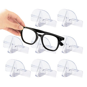 2pcs White Wall-Mounted Reading Glasses Holder Sunglasses Organizer Rack Storage Box Adhesive