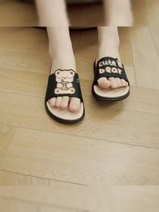 [Free Shipping] PVC Slippers For Women In Summer Thick-Soled Cartoon Cute Bear Design Suitable For Home Use And Outdoor Wear Non-Slip MenS Summer Sandals