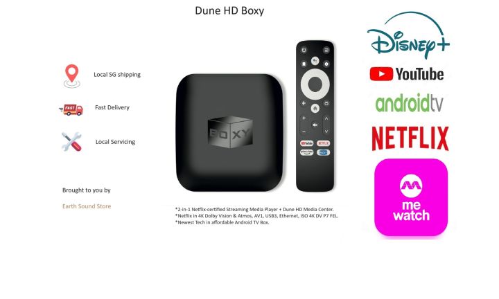 Dune HD Boxy HDR Atmos Dolby Vision Netflix Supported