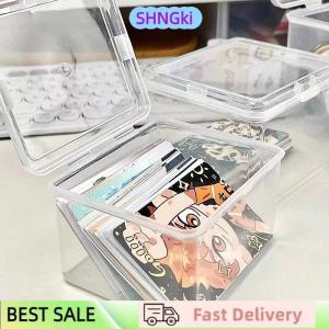 SHNGki Korean Transparent Storage Box Blind Box Card Photocard Storage Box Photo Card Organizer Classification Flip Box