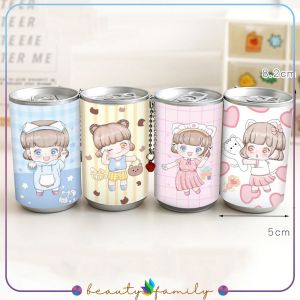 BF-C792 Tissue Basah Kaleng Mini Korea Karakter Lucu Isi 30 Lembar Sekali Pakai Portable ada Rantai