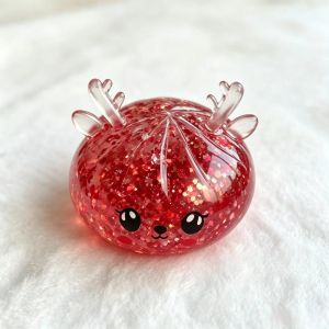 KEND Soft Texture Christmas Stress Squeeze Toy Glitter Ball Slow Rise Squishy Fidget Ball Creative Reindeer Christmas Party Favors Christmas Party