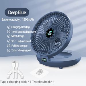 【 Local shipment 】TT HAPPY Portable  Dual-use Table Desk fan/Wall-mounted USB Charging Silent Small Fan   Rechargeable Fan for Home Office