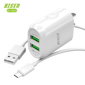 BISEN BC-6581 Travel 2.4A Fast Charging Charger Set For Micro iph Android Type-C Phone Charger