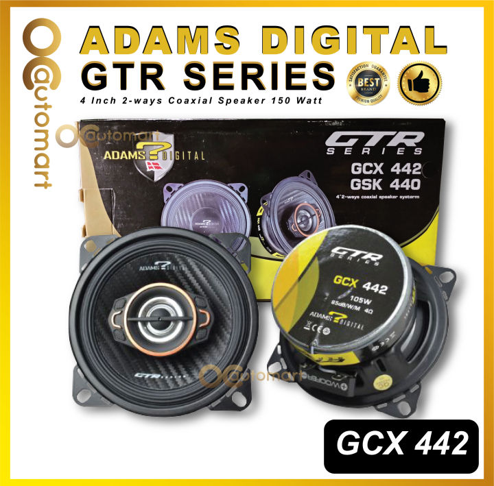 ADAMS DIGITAL GTR Series 4 Inch 2-ways Coaxial Speaker 150 Watt - GCX ...
