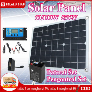 (Dengan pengontrol 10A) SOLAR PANEL 100W SURYA PEMBANGKIT LISTRIK TENAGA SURYA SOLAR PANEL SURYA TENAGA MATAHARI WATERPROOF PAPAN SOLAR PANEL MURAH