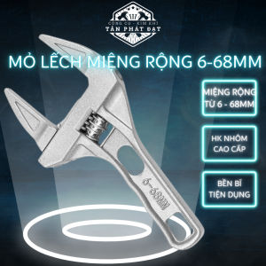 Mỏ lết miệng rộng 68mm tiện dụng Mỏ lếch miệng rộng hợp kim nhôm bền bỉ cờ lê đa năng vặn ống nước