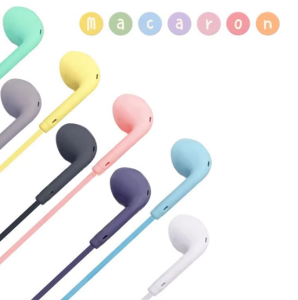 U19 3.5mm Universal Wired In-Ear Macaroon Color Music Headset In-Line Control With Microphone ASSORTED
