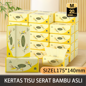 20Packs Bamboo Pulp Tissue Paper 4ply 300Sheets Non Fluorescent Cheerful Tissue 175*140MM