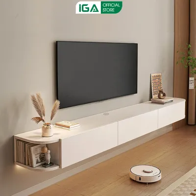 Kệ tivi treo tường thiết kế 3 ngăn chất liệu gỗ MDF cao cấp decor phòng hiện đại GP326