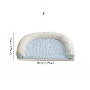 LDECO Breathable U-shaped Cooling Dog Bed Removable Washable Cool Pet Mat for Small Dog & Cat