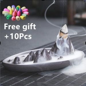 Waterfall Backflow Incense Burner Chinese Ceramic Censer Incense Stick Holder Home Decor 山水 倒流香炉 陶瓷香炉 香爐 檀香 家居熏香